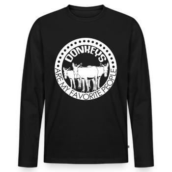 Blague d’âne avec des ânes - T-shirt manches longues Premium bio Homme - noir - Devant - Nico (187cm)