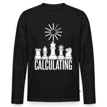 Chess Calculating Chess Board - Männer Premium Bio Langarmshirt - Schwarz - Vorne - Nico (187cm)