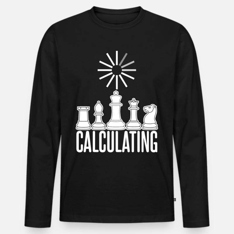 Chess Calculating Chess Board - Männer Premium Bio Langarmshirt - Schwarz