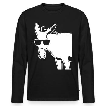 Donkey with Sunglasses Donkeys - Männer Premium Bio Langarmshirt - Schwarz - Vorne - Nico (187cm)