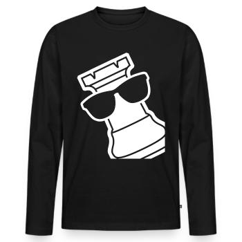 Chess Rook with Sunglasses - Männer Premium Bio Langarmshirt - Schwarz - Vorne - Nico (187cm)
