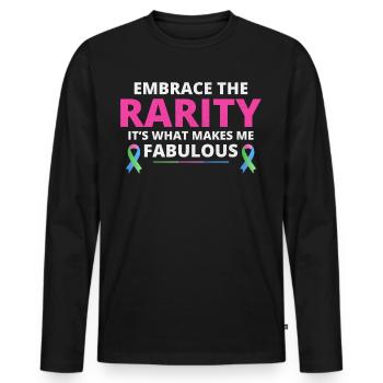 Sensibilisation aux maladies rares : une rareté fabuleuse - T-shirt manches longues Premium bio Homme - noir - Devant - Nico (187cm)