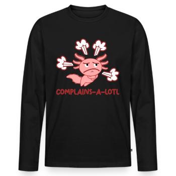 Axolotl Axolotls - Men's Premium Organic Long Sleeve Shirt - black - Front - Nico (187cm)