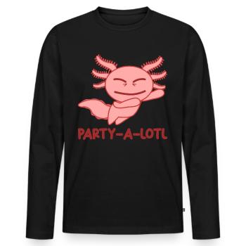 Party Axolotl Axolotls - Men's Premium Organic Long Sleeve Shirt - black - Front - Nico (187cm)