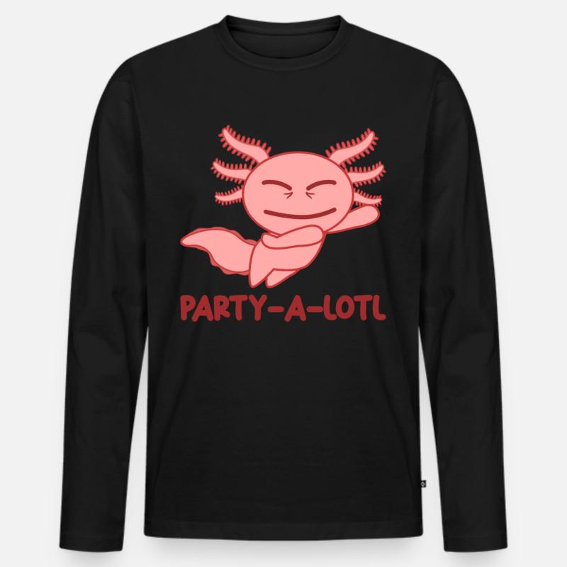 Party Axolotl Axolotls - Männer Premium Bio Langarmshirt - Schwarz
