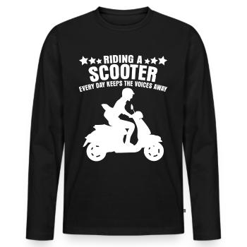 Scooter Riding Motorcycle - Männer Premium Bio Langarmshirt - Schwarz - Vorne - Nico (187cm)