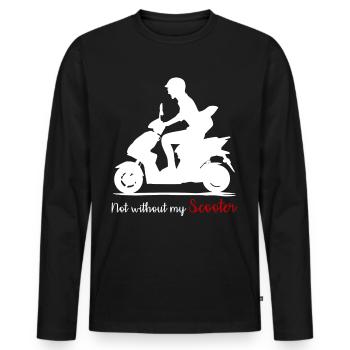 Scooter Riding Motor Scooter Motorcycle - Men's Premium Organic Long Sleeve Shirt - black - Front - Nico (187cm)