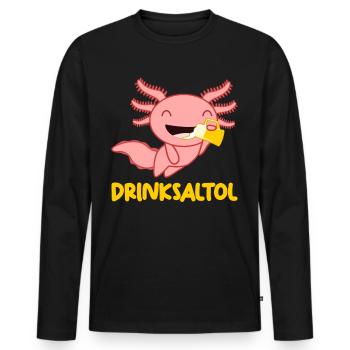 Axolotl Beer Axolotls - Men's Premium Organic Long Sleeve Shirt - black - Front - Nico (187cm)