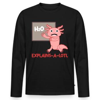 Axolotl Enseignant Axolotls - T-shirt manches longues Premium bio Homme - noir - Devant - Nico (187cm)