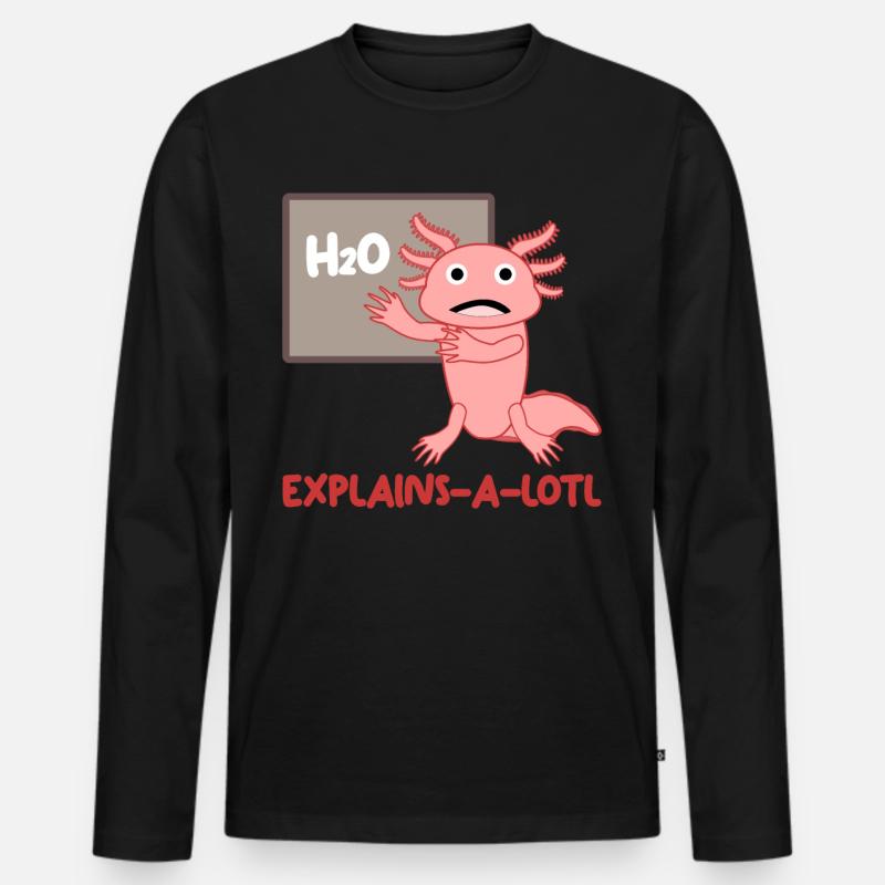 Axolotl Teaching Teacher Axolotls - Männer Premium Bio Langarmshirt - Schwarz