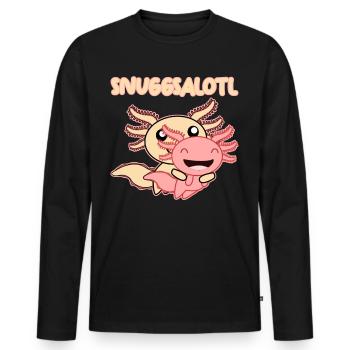 Snuggle Axolotl Snuggling Axolotls - Men's Premium Organic Long Sleeve Shirt - black - Front - Nico (187cm)