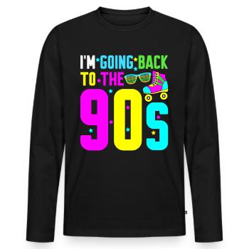 1990 Disco 90s Retro - Männer Premium Bio Langarmshirt - Schwarz - Vorne - Nico (187cm)