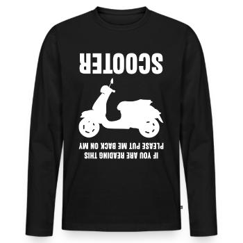 Scooter Blague Moto - T-shirt manches longues Premium bio Homme - noir - Devant - Nico (187cm)