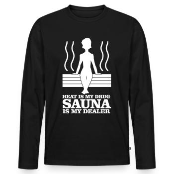 Sauna Wellness Saunas - Männer Premium Bio Langarmshirt - Schwarz - Vorne - Nico (187cm)