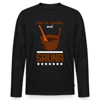 Sauna - T-shirt manches longues Premium bio Homme - noir - Devant - Nico (187cm)