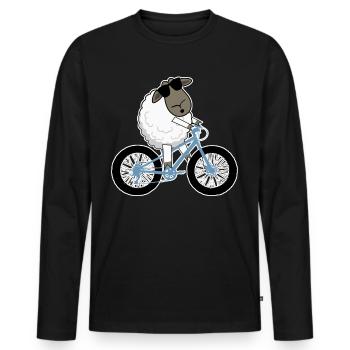 Fatbike Mouton Fat Bike - T-shirt manches longues Premium bio Homme - noir - Devant - Nico (187cm)