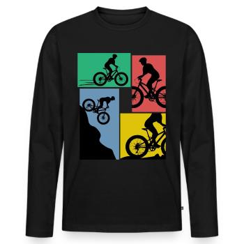 Fat Bike Blague Fatbike - T-shirt manches longues Premium bio Homme - noir - Devant - Nico (187cm)