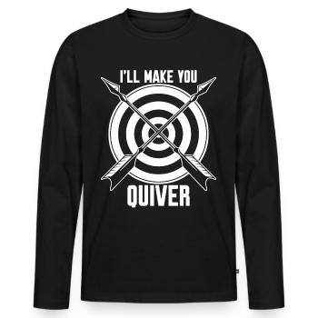 Archery Quiver Bow Shooting - Men's Premium Organic Long Sleeve Shirt - black - Front - Nico (187cm)