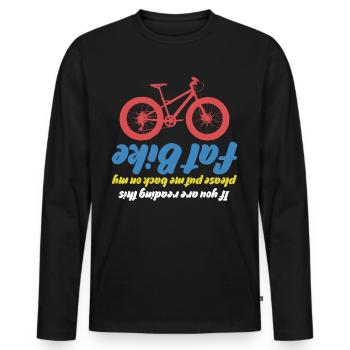 Fat Bike Blague Gros pneus Vélo Fatbike - T-shirt manches longues Premium bio Homme - noir - Devant - Nico (187cm)