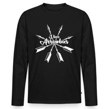 Archery Bow Compound Bow Shooting - Männer Premium Bio Langarmshirt - Schwarz - Vorne - Nico (187cm)