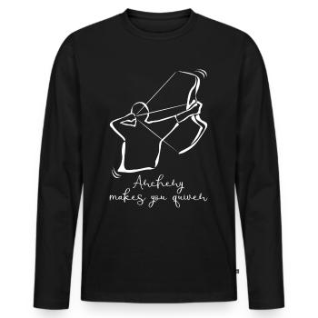 Bow Shooting Quiver Archery - Men's Premium Organic Long Sleeve Shirt - black - Front - Nico (187cm)