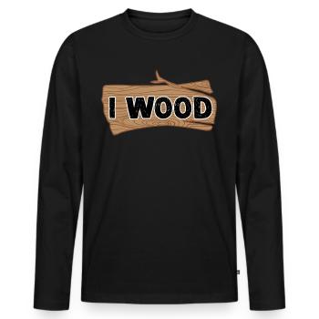 Charpentier en bois Bûcheron de bois de chauffage - T-shirt manches longues Premium bio Homme - noir - Devant - Nico (187cm)