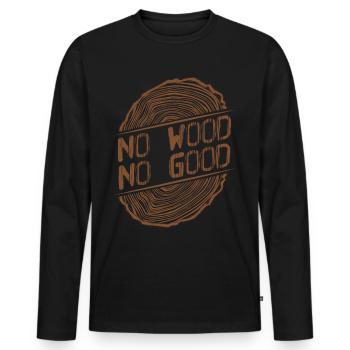 Bois de chauffage Charpentier Bois de bûcheron - T-shirt manches longues Premium bio Homme - noir - Devant - Nico (187cm)