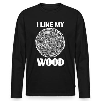 Charpentier, bois de chauffage, bois de bûcheron - T-shirt manches longues Premium bio Homme - noir - Devant - Nico (187cm)