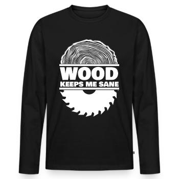 Bois de chauffage Bois de bûcheron - T-shirt manches longues Premium bio Homme - noir - Devant - Nico (187cm)