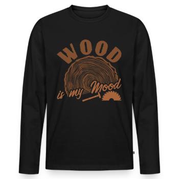 Carpenter Lumberjack Wood - Männer Premium Bio Langarmshirt - Schwarz - Vorne - Nico (187cm)