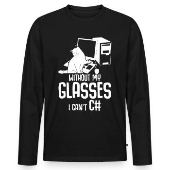 Programmeur Informatique Admin - T-shirt manches longues Premium bio Homme - noir - Devant - Nico (187cm)