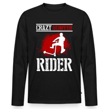 Kick Scooter Stunt Scooter Kick Skater Scooter - Männer Premium Bio Langarmshirt - Schwarz - Vorne - Nico (187cm)