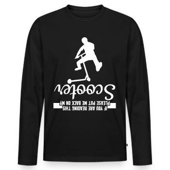 Kick Scooter Skater Scooter Stunt Scooter Kick - Männer Premium Bio Langarmshirt - Schwarz - Vorne - Nico (187cm)
