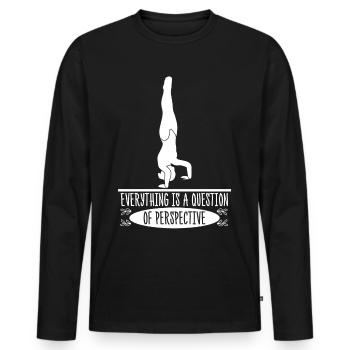 Gymnast Handstand Gymnastics Handstands - Men's Premium Organic Long Sleeve Shirt - black - Front - Nico (187cm)