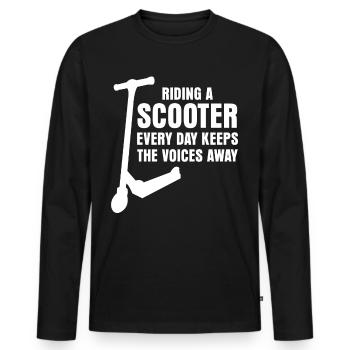 Stunt Scooter Kick Scooter Rider - Männer Premium Bio Langarmshirt - Schwarz - Vorne - Nico (187cm)