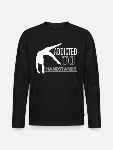 Handstand Gymnastics Gymnast Handstands - Men's Premium Organic Long Sleeve Shirt - black