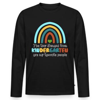 Nursery School Teacher Kindergarten - Men's Premium Organic Long Sleeve Shirt - black - Front - Nico (187cm)