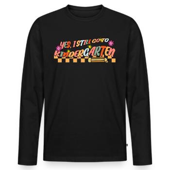 Nursery School Kindergarten - Men's Premium Organic Long Sleeve Shirt - black - Front - Nico (187cm)