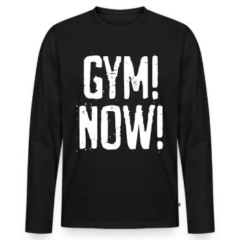Bodybuilding Motivation Bodybuilder Gym - Men's Premium Organic Long Sleeve Shirt - black - Front - Nico (187cm)