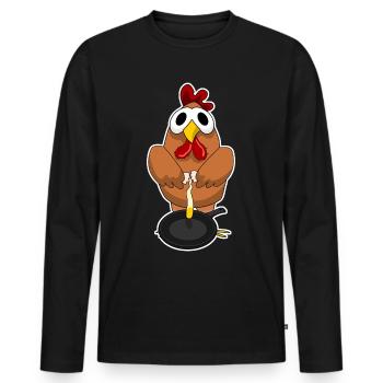 Chickens Poultry Farmer Chicken Farm - Männer Premium Bio Langarmshirt - Schwarz - Vorne - Nico (187cm)