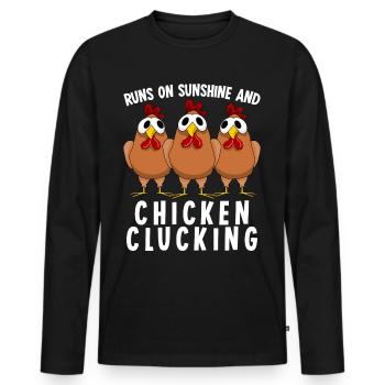 Poultry Chicken Farm Farmer Chickens - Männer Premium Bio Langarmshirt - Schwarz - Vorne - Nico (187cm)