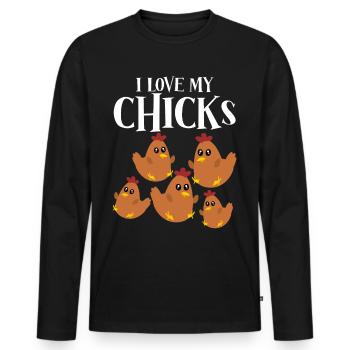 Poultry Farmer Chicken Farm Chickens - Männer Premium Bio Langarmshirt - Schwarz - Vorne - Nico (187cm)