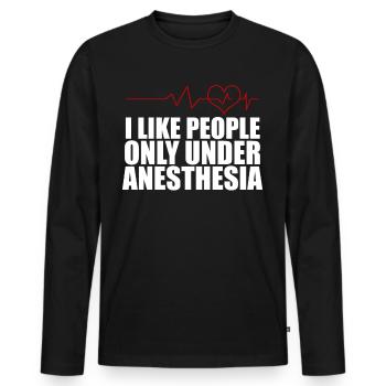 Médecin Hôpital Infirmière Anesthésiste - T-shirt manches longues Premium bio Homme - noir - Devant - Nico (187cm)