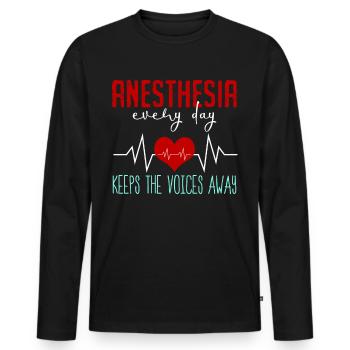 Anesthetist Doctor Nurse Medicine - Men's Premium Organic Long Sleeve Shirt - black - Front - Nico (187cm)