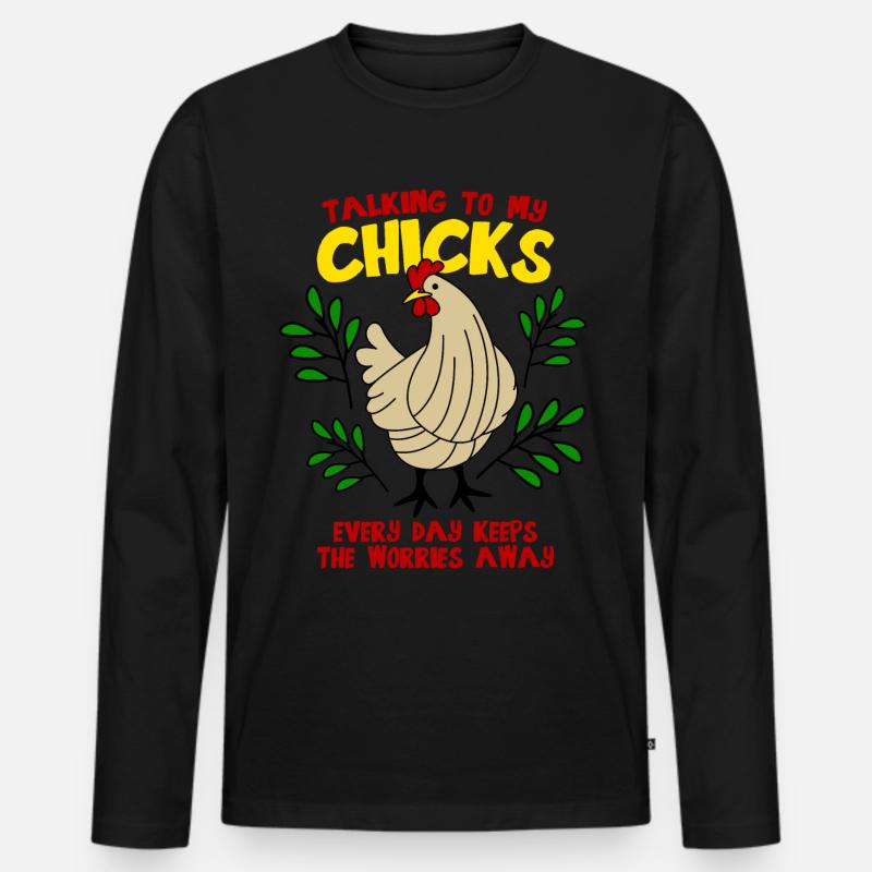 Poultry Chickens Chicken Farmer - Männer Premium Bio Langarmshirt - Schwarz