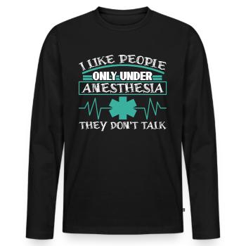 Anesthetist Nurse Doctor Hospital - Männer Premium Bio Langarmshirt - Schwarz - Vorne - Nico (187cm)