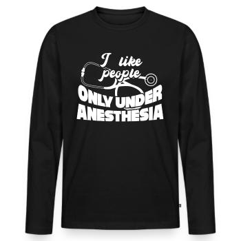 Médecin Infirmière Médecine Anesthésiste - T-shirt manches longues Premium bio Homme - noir - Devant - Nico (187cm)