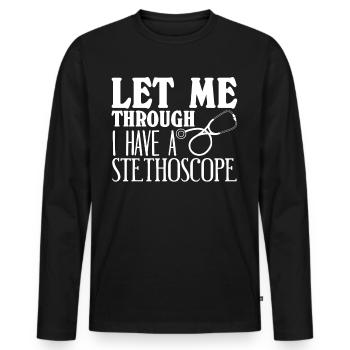 Medicine Anesthetist Doctor Nurse - Men's Premium Organic Long Sleeve Shirt - black - Front - Nico (187cm)