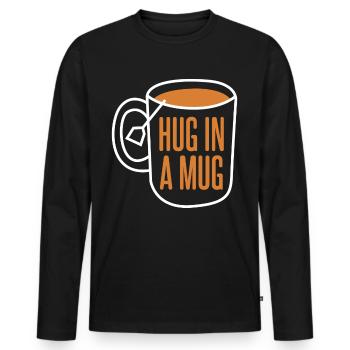 Cup Teapot Tea Tea Bag - Men's Premium Organic Long Sleeve Shirt - black - Front - Nico (187cm)