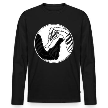 Yin and Yang Seahorses - Männer Premium Bio Langarmshirt - Schwarz - Vorne - Nico (187cm)